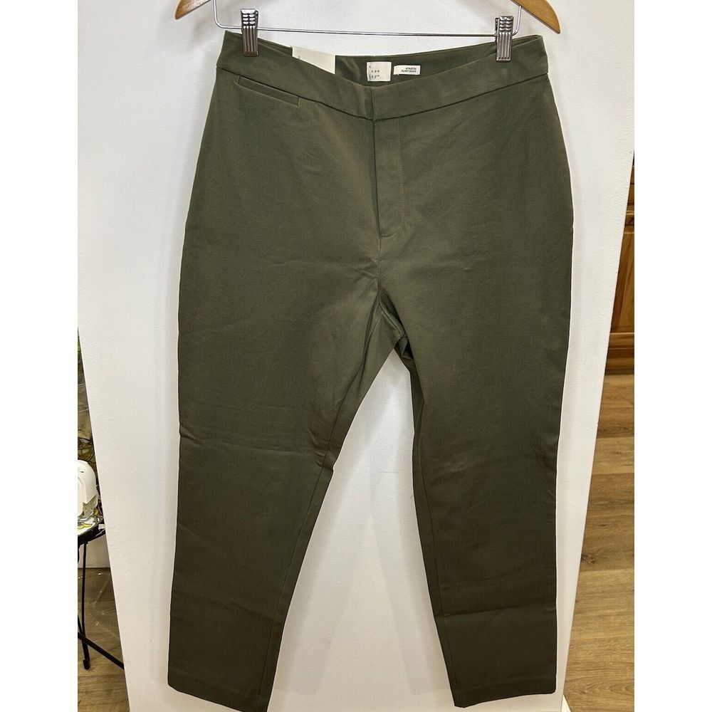 A New Day Green Olíve Straight Leg High Rise Formal Career‎ Casual Pants Women'